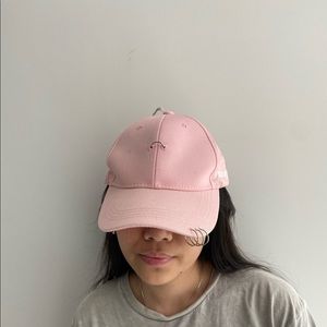 Baby Pink Baseball Cap with Rings
